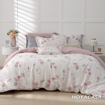 HOYACASA 60支銀纖維抗菌天絲兩用被床包組｜花伶春畇｜(雙人/加大/特大)