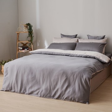 【廠商直送】永恆系列 100%天絲 沉穩灰 枕套床包組-雙人