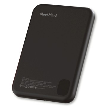 Meet Mind 薄形磁吸電源 5000mAh 131g 霧黑 無線充電  1個