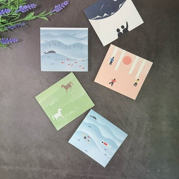 🌙【YXJ】插畫便條本 地區｜🇯🇵日本空運｜表現社｜便條本 記事 插畫 手繪 送禮 夜影小居