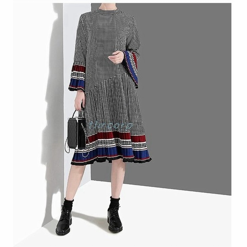 個性的ワンピースプリーツ春夏5分袖膝丈ワンピース10代代30代40代50代 通販 Lineポイント最大get Lineショッピング