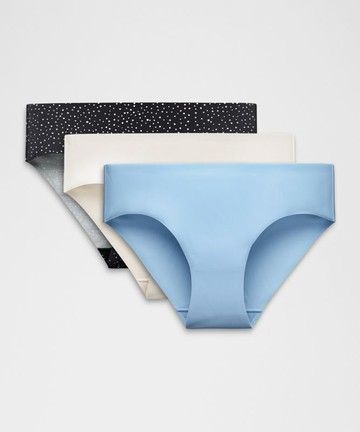 InvisiWear Mid-Rise Bikini Underwear 3 Pack Size Large