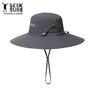 帽子男夏天遮陽戶外防曬帽大帽檐漁夫帽可折疊男士釣魚太陽帽
