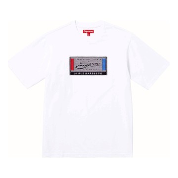 Supreme Intarsia Label T-Shirt 'White Black'
