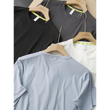 長鳳洲戶外鳥系訓練運動PRO涼感速干彈力防曬春夏冰絲薄短袖T恤男