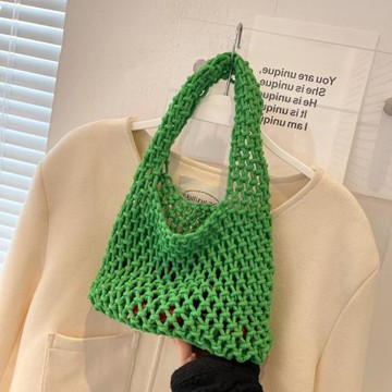 ins手工編織菜籃子手提包2026新款潮韓系漁網兜包時尚百搭手拎包