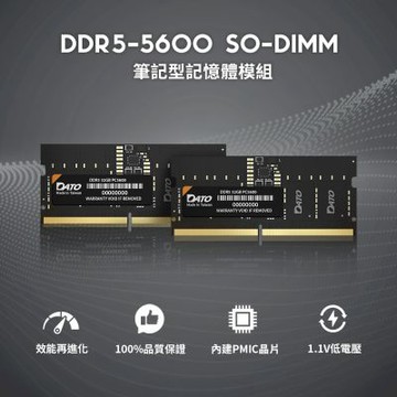 DATO 達多 DDR5 5600 16GB 筆記型記憶體(DT16G5DS56)