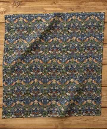 大號麻手帕威廉莫里斯圖案43×43cm 05.草莓小偷B