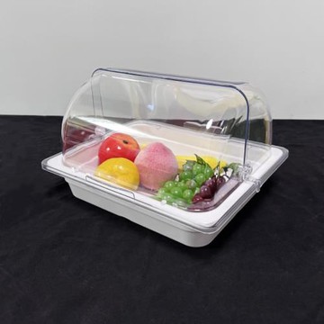 水果試吃盤帶透明蓋盒子防塵蛋糕罩展示盤品嘗盤家用甜品面包托盤