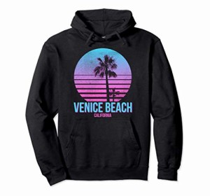 Venice Beach California Vintage Retro Palm Tree Beach パーカー