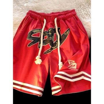 美式籃球短褲男夏季薄款休閑運動五分褲潮牌寬松直筒中褲夏天男褲