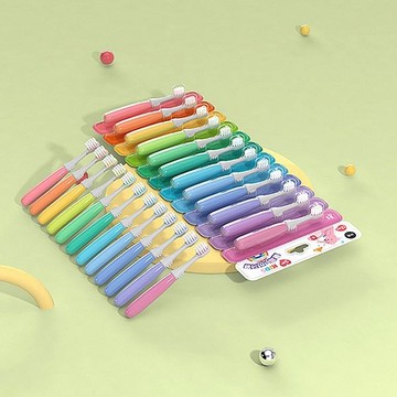 兒童童趣月份軟毛牙刷(12入) 款式可選【小三美日】 DS024958 刷牙 小朋友 牙齒清潔 牙膏 寶寶