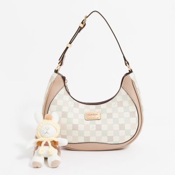 PLAYBOY - 肩背包附長短背帶  Wool & Whimsy系列 - 卡其色