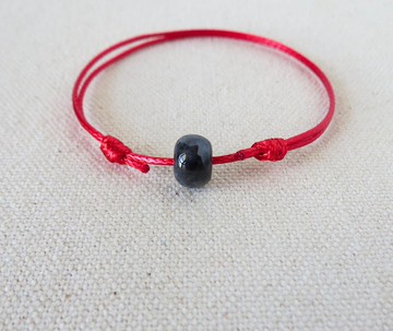 本命年【幸運路路通】冰烏雞翡翠韓國蠟線手鍊WGT04招財、防小人