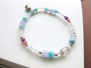 月光石 紅紋石 天河石 藍紋瑪瑙 紫雲母【涓流】事業愛情都來