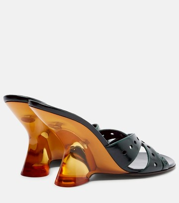 Dries Van Noten Patent leather wedge mules