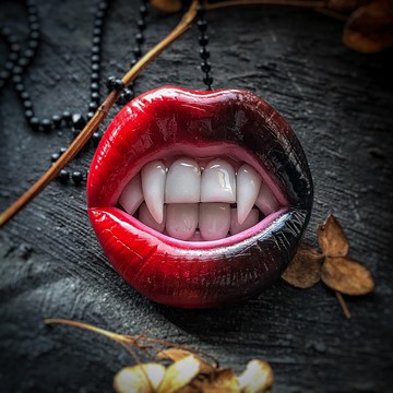 在吸血鬼的嘴唇。