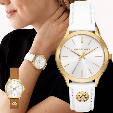 【Michael Kors】MK7465/MK7466 亮麗都會風格 簡約時標 金框 女款 石英錶
