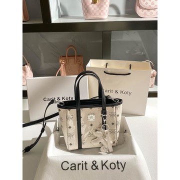 Carit Koty高級感通勤女包包2025秋冬新款撞色菜籃子水桶包手提包