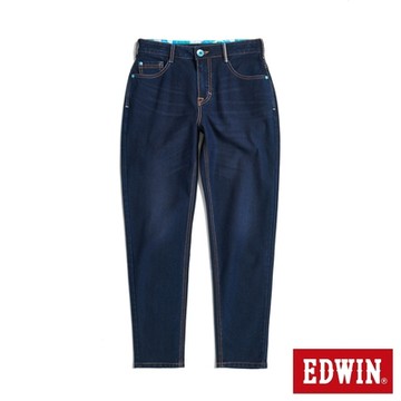 EDWIN 女裝 JERSEYS 迦績 冰河玉永久涼感錐形牛仔褲-原藍磨
