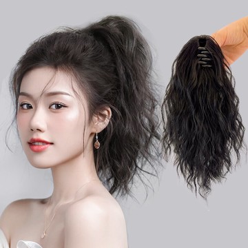 假發女馬尾網紅韓式抓夾梨花卷自然無痕仿真發短發高馬尾麻花辮子