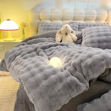 冬季加厚兔毛絨被套單件150x200x230單雙人牛奶絨被罩被子內膽套