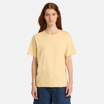 Timberland 女款淺黃色休閒短袖T恤｜A6ATEA7K