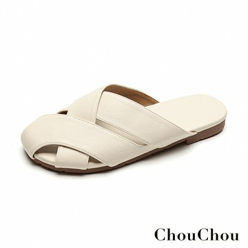 【ChouChou】啞光質感編織穆勒鞋-杏 CH2102