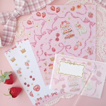 【新款】「Strawberry tea party」信紙組