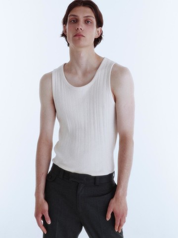 Wale Cotton Sleeveless Top [Cream]