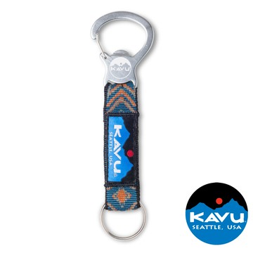 【KAVU】Crackitopen開瓶扣環織帶鑰匙圈『深藍幾何』K9379 露營｜休閒｜旅遊｜戶外