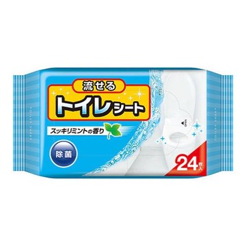 Cotton Labo flushable toilet sheets, refreshing mint scent, 24 sheets