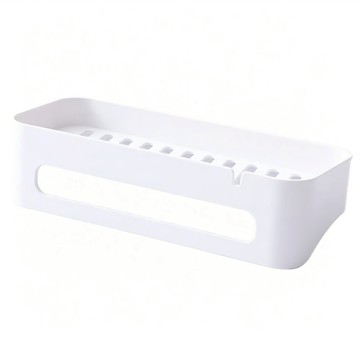 逛逛市集 簡約無印壁掛衛浴毛巾收納架 ABS材質雙掛勾設計 一體設計 超大空間圍欄加高不易掉落  白色  1個  無資訊