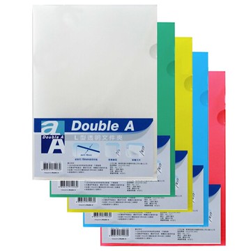 【史代新文具】DOUBLE A 310x220mm 厚0.18mm A4 L型 透明文件夾/資料夾(1包12個)
