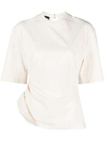 Jacquemus - clasp-fasten short-sleeve T-shirt - women - Cotton/Polyamide/Elastane - 36 - White