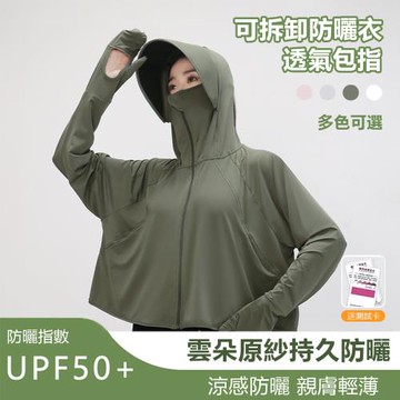 涼感抗UV防曬外套 透氣包指 連帽防曬衣(戶外/騎行)