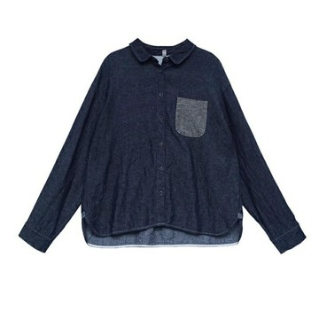 現貨+預購 美式牛仔襯衫丹寧長袖上衣經典牛仔外套-日韓休閒亞麻寬鬆女上衣74kc45【獨家進口】【米蘭精品】