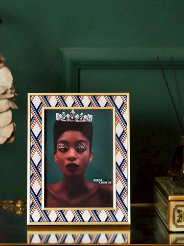 費靈家居北歐現代長方形彩色幾何圖形實木相框 新款創意輕奢擺臺