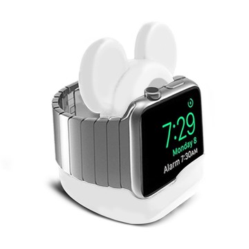 HH ★Apple Watch 米奇造型環保矽膠充電底座(白色)