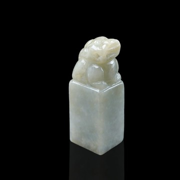 【招財神獸】黃翡翡翠貔貅玉印章 | 天然緬甸玉翡翠A貨 | 送禮