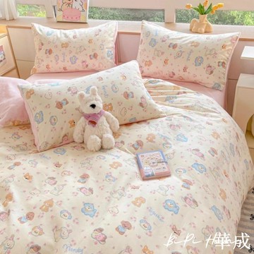 狗狗家族純棉+牛奶絨床組 牛奶絨床組 雙人床包 單人床單 床包 被套 枕套 冬天床包