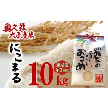 ふるさと納税 奥久慈 大子産米 令和５年産米 にこまる  （白米）10kg 定期便 3回 お届け 茨城県 大子町 米 茨城県大子町