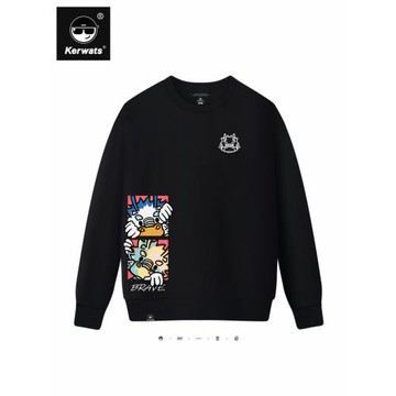 KERWATS品牌龍卡通潮牌衛衣男女情侶裝落肩圓領純棉上衣大碼號