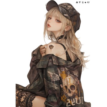 【10月新品5】07-094-0119 人物貼紙 輕龐克女孩