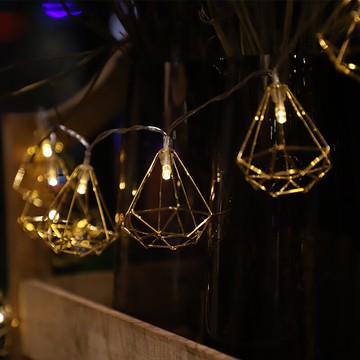 滿天星北歐鐵藝簡約鉆石小燈串彩燈閃燈USB電池款少女心房間布置