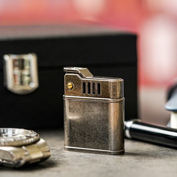 【FREED】復古刷舊古銀滾花銅殼煤油打火機禮盒 客製化 情人節