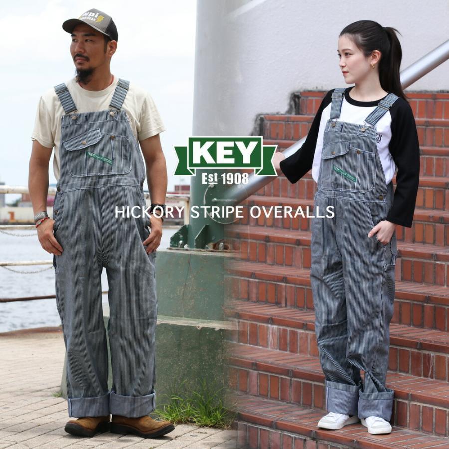 裾上げ無料】KEY INDUSTRIES,INC. ヒッコリー オーバーオール 273 キー