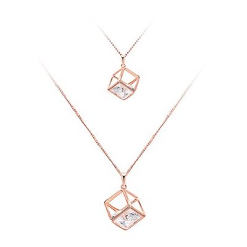 鑲鑽項鍊 毛衣鍊-時尚熱銷雙層方塊情人節生日禮物女飾品73gc223【獨家進口】【米蘭精品】