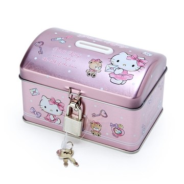 【震撼精品百貨】Hello Kitty 凱蒂貓~日本SANRIO三麗鷗 KITTY迷你鐵製存錢筒附鎖頭(粉情書款)*43342
