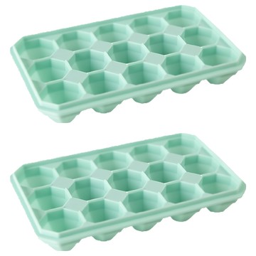 incoc 15格矽膠製冰盒套裝  20 x 12.5 x 3.5cm  薄荷綠  2個